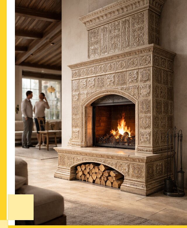 Купить изразцовый камин в Вязьме от 257050 р. | ЭриданВзь