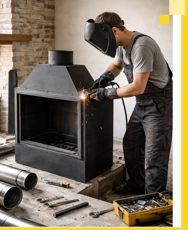 Продажа и установка металлических каминов в Вязьме под ключ