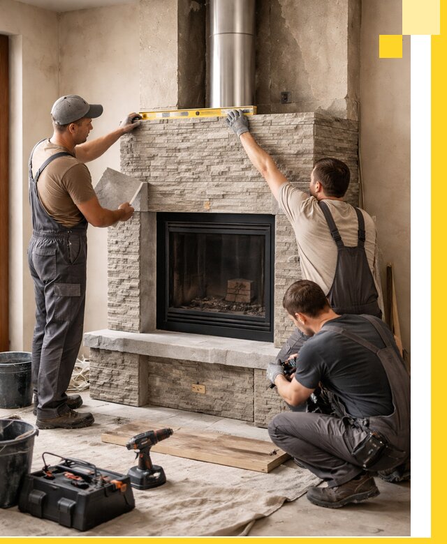 Профессиональный монтаж каминов под ключ в Вязьме для дома