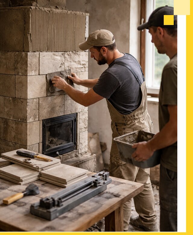 Профессиональная облицовка печей в Вязьме: керамика и камень