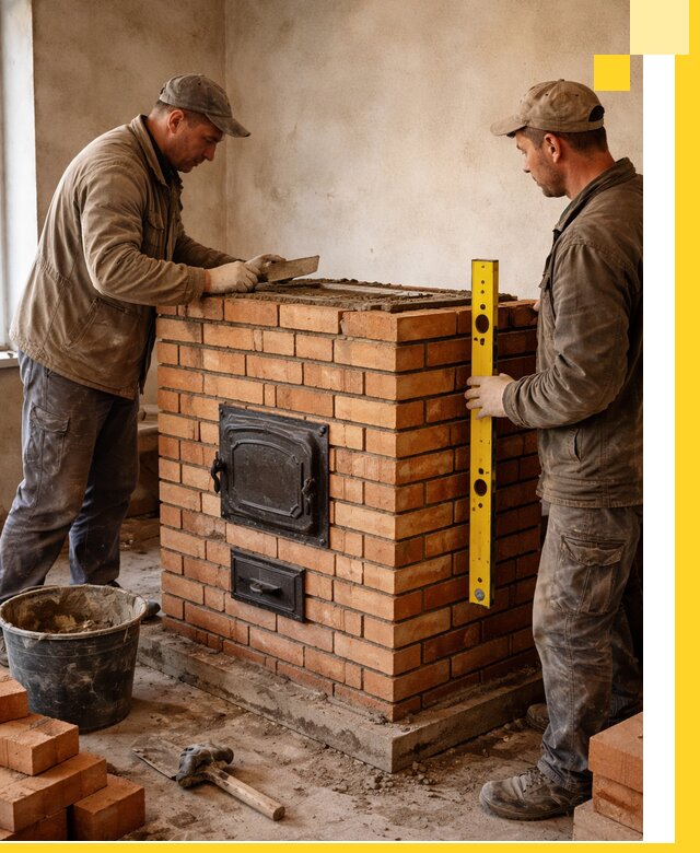 Отопительные печи под ключ в Вязьме, установка и сборка