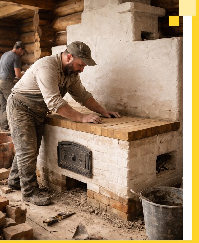 Проектирование и установка русской печи с лежанкой в Вязьме