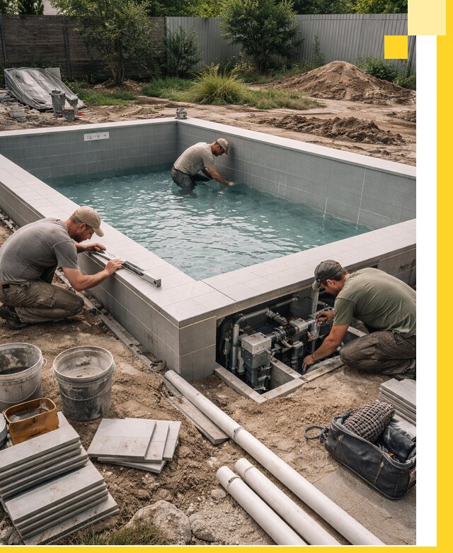 Строительство и монтаж бассейнов для дачи под ключ в Вязьме