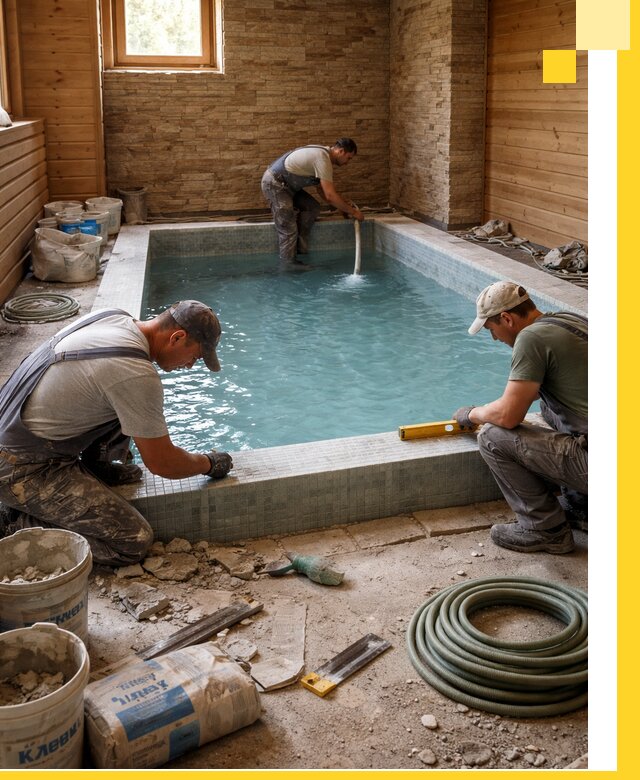 Проектирование и строительство бассейнов для бани в Вязьме