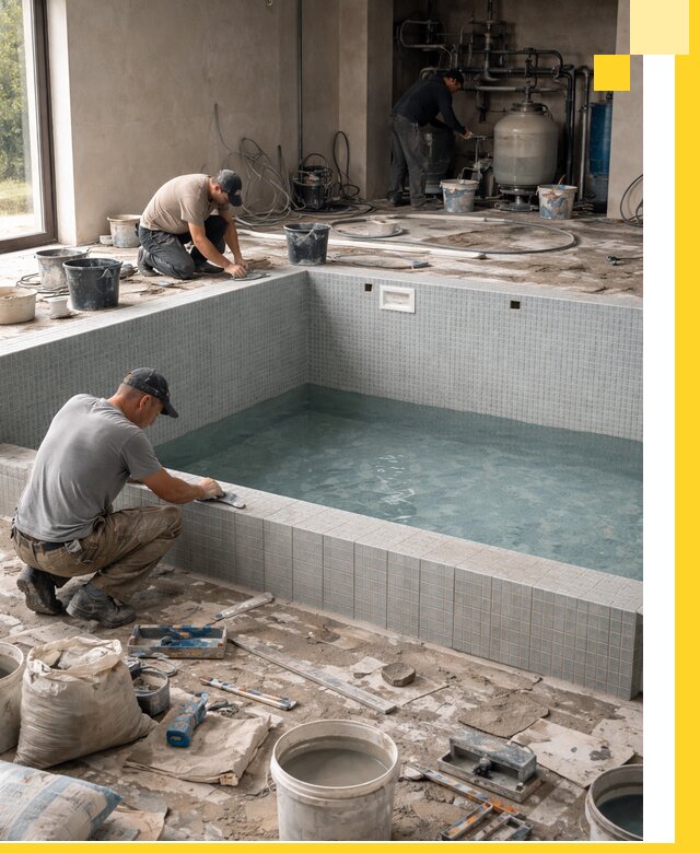 Строительство и монтаж бассейнов в помещении в Вязьме