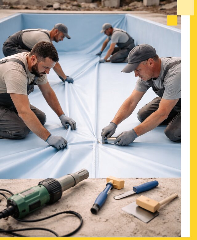 ПВХ пленка для бассейнов с монтажом и гарантией в Вязьме