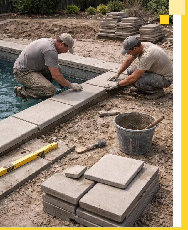 Установка и изготовление копингового камня для бассейнов в Вязьме