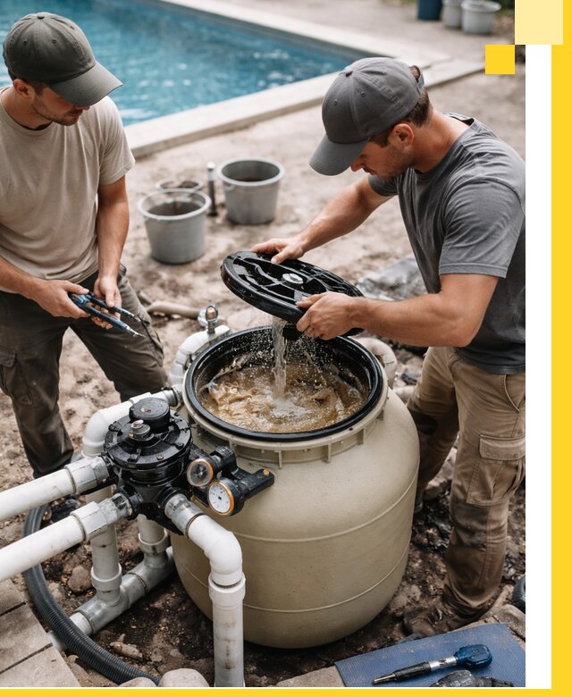 Установка и обслуживание песочных фильтров для бассейнов в Вязьме