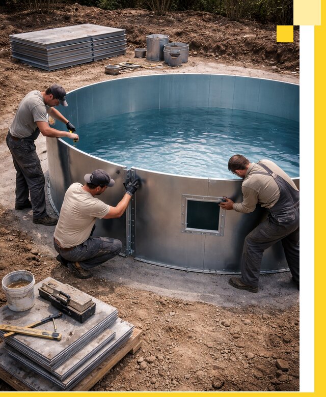 Круглые бассейны под ключ в Вязьме проектирование и монтаж