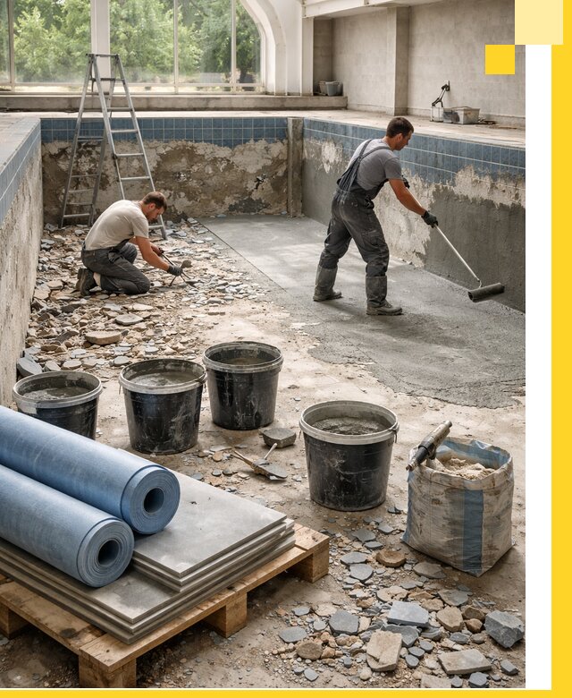 Реконструкция бассейнов в Вязьме: ремонт, гидроизоляция