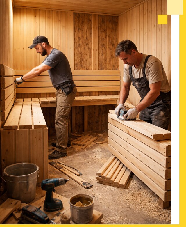 Профессиональный комплексный ремонт саун под ключ в Вязьме