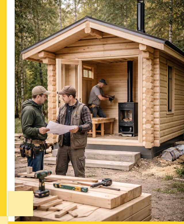 Монтаж бань под ключ в Вязьме — от 205640 р. | ЭриданВзь