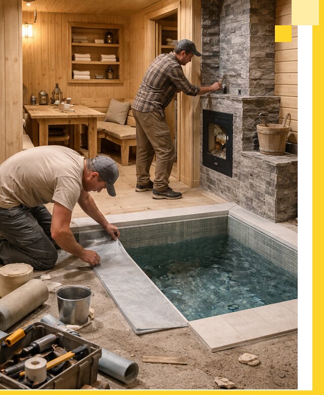 Строительство бань с комнатой отдыха под ключ в Вязьме