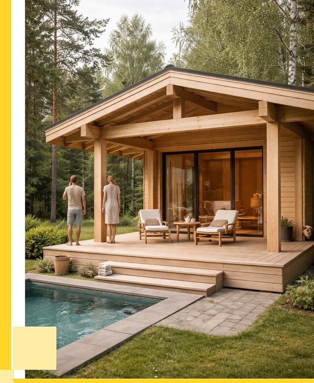 Бани с террасой под ключ в Вязьме от 616920 р. | ЭриданВзь