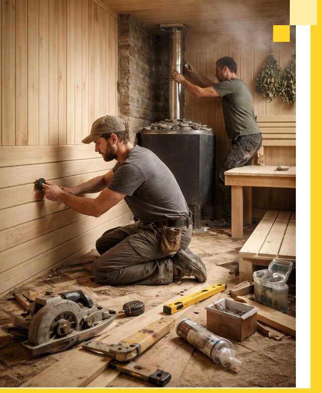 Полное строительство и оснащение парных под ключ в Вязьме