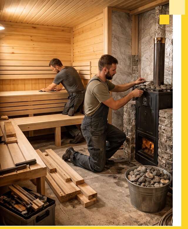 Дизайн и строительство интерьеров бань под ключ в Вязьме