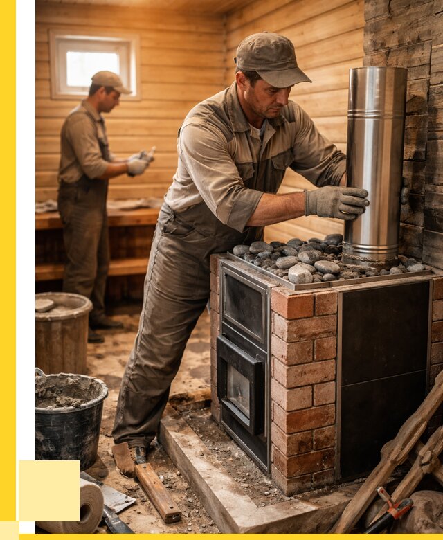 Монтаж печи в бане под ключ в Вязьме от 20564 р. | ЭриданВзь