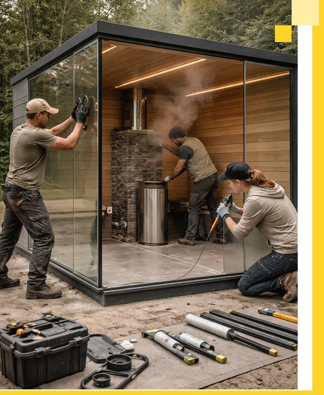 Проектирование и строительство стеклянных бань в Вязьме