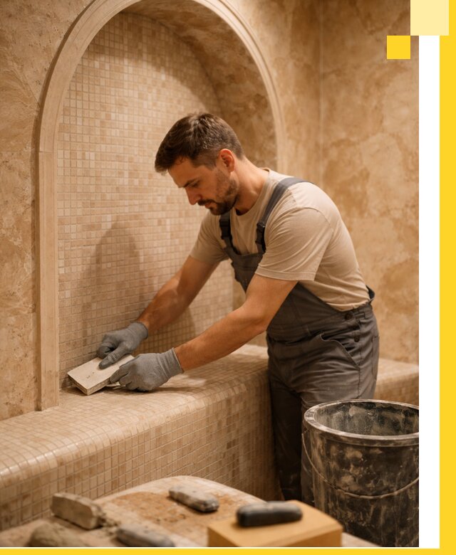 Профессиональная отделка хамамов с мозаикой под ключ в Вязьме