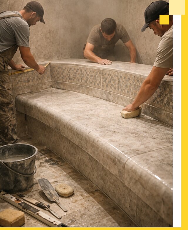 Изготовление и установка сидений для хамама в Вязьме